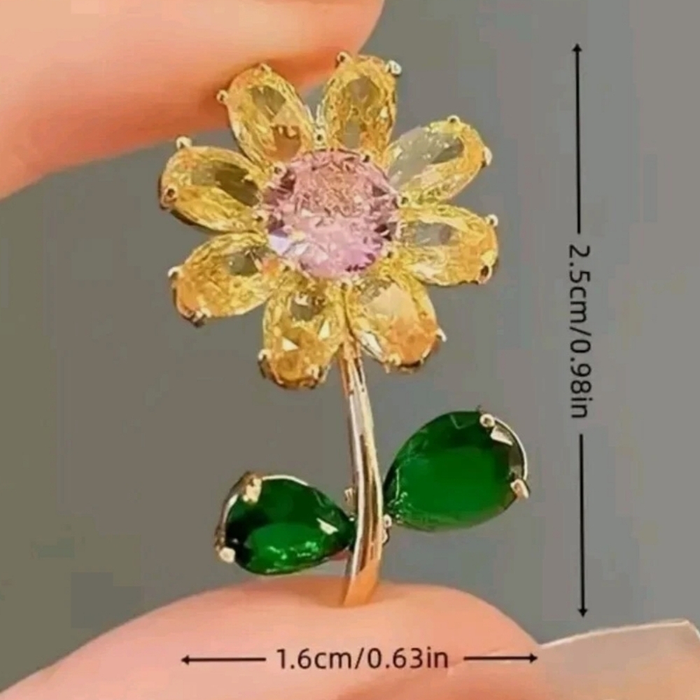 Yellow Flower Earrings - Picture 3 of 4